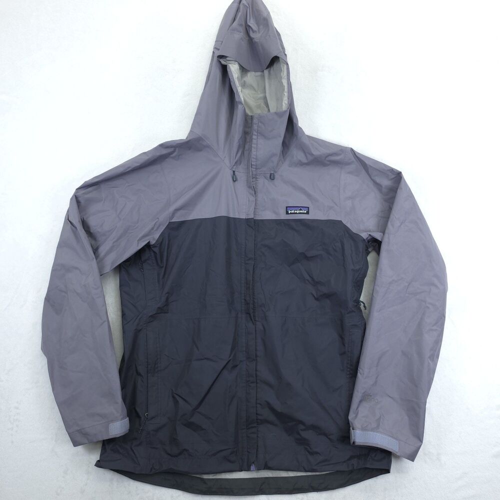 Patagonia H2no Jacket Womens Large Gray Full Zip Torrentshell Rain Hooded